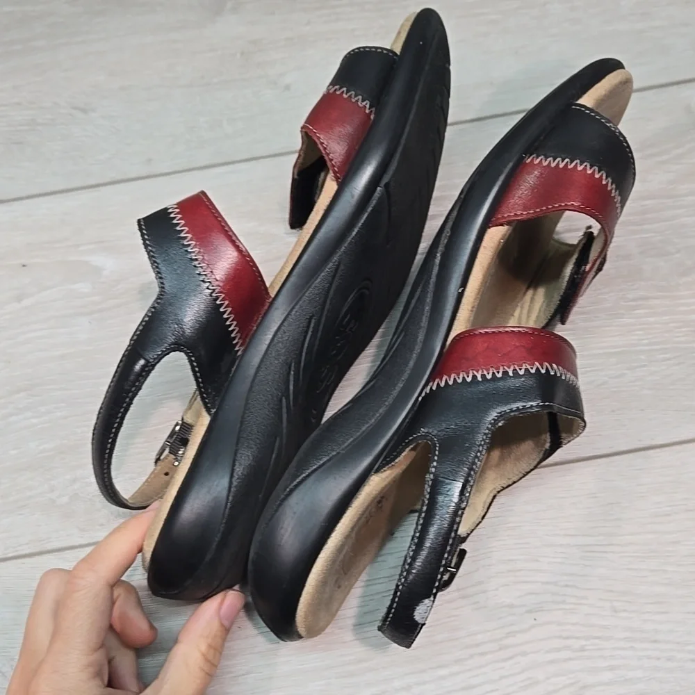 SAS Women Hook&loop Leatger Strappy Sandals Shoes Sz 8.5M